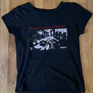 Brandy Melville Radio Silence Black Tee